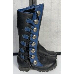 Son of Sandlar boots 8 Button Blue/ Black handmade. Size: 3 Ladies 11